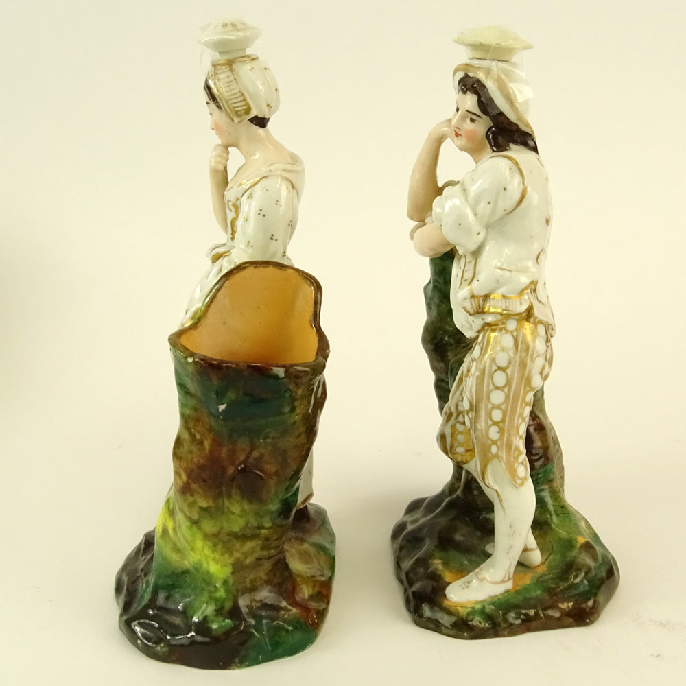 Pair of Jacob Petit Porcelain Figural Scent Bottles. Male and female form. Signed JP on bottom. Both - Image 5 of 8