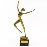 Prince Monyo Mihailescu, American/Romanian (20th C) Bronze sculpture on marble base "Ballerina