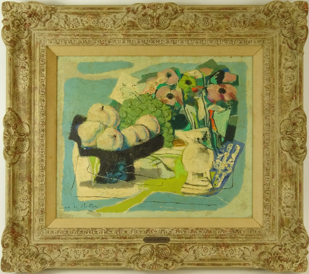 Jean Isy de Botton, French (1898-1978) Oil on canvas "Still Life" Signed lower left. Inscribed, - Image 2 of 7