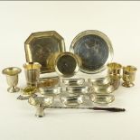 Collection of Silver Table Items Including Four (4) Cigarette Urns, Eight (8) Nut Dishes, Three (