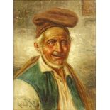 Raffaele Frigerio, Italian (1875-1948) Oil on canvas "The Old Fisherman" Signed lower left. Good