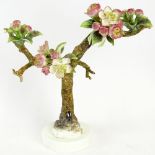 Dorothy Doughty Royal Worcester Porcelain Bird Group "Crabapple & Butterfly". Signed. Losses to