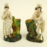 Pair of Jacob Petit Porcelain Figural Scent Bottles. Male and female form. Signed JP on bottom. Both
