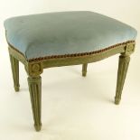 Early 20th Century Louis XVl Style Painted Tabouret. Unsigned. Rubbing or in good condition.