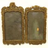 Pair of 19th Century Gesso Mirrors. Original Glass. Unsigned. Rubbing, surface wear, losses, as is