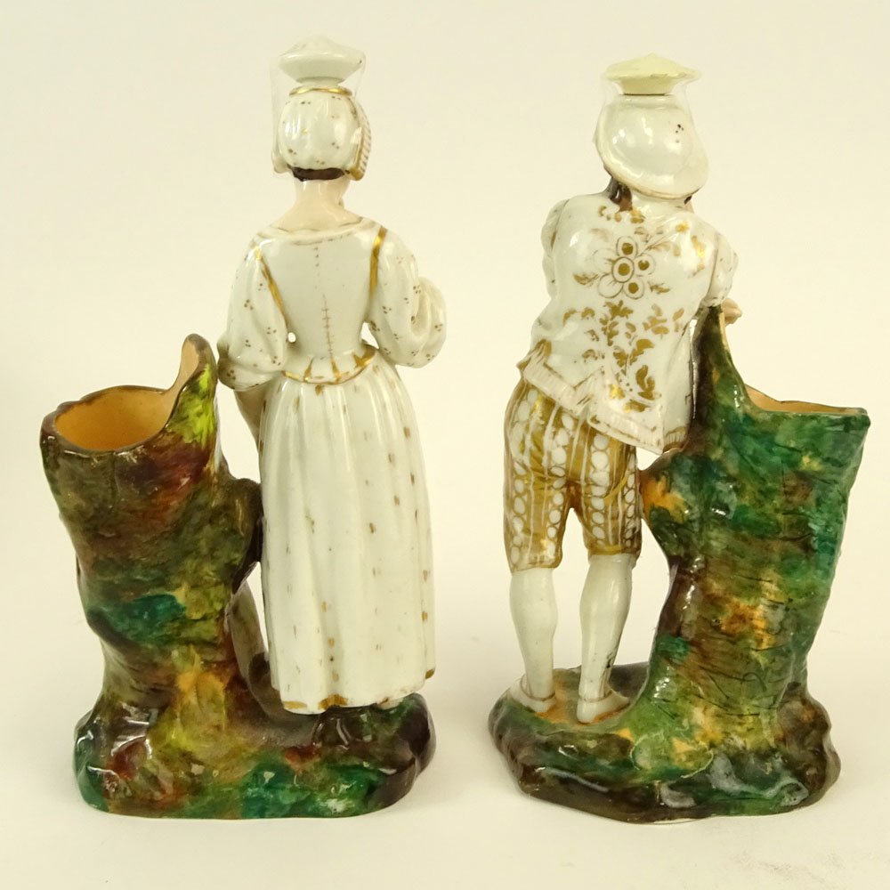 Pair of Jacob Petit Porcelain Figural Scent Bottles. Male and female form. Signed JP on bottom. Both - Image 4 of 8