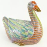 Large 19/20th Century Chinese Porcelain Duck Form Covered Tureen. Unsigned. Good condition. Measures