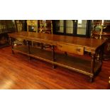 Very Large 19th Century Continental Pine Monastery Table. Wood splits, surface wear, overall good