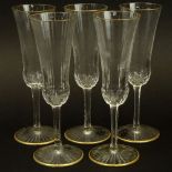 Five (5) Saint Louis Crystal Champagne Glasses "Apollo Gold CLICK HERE TO BID