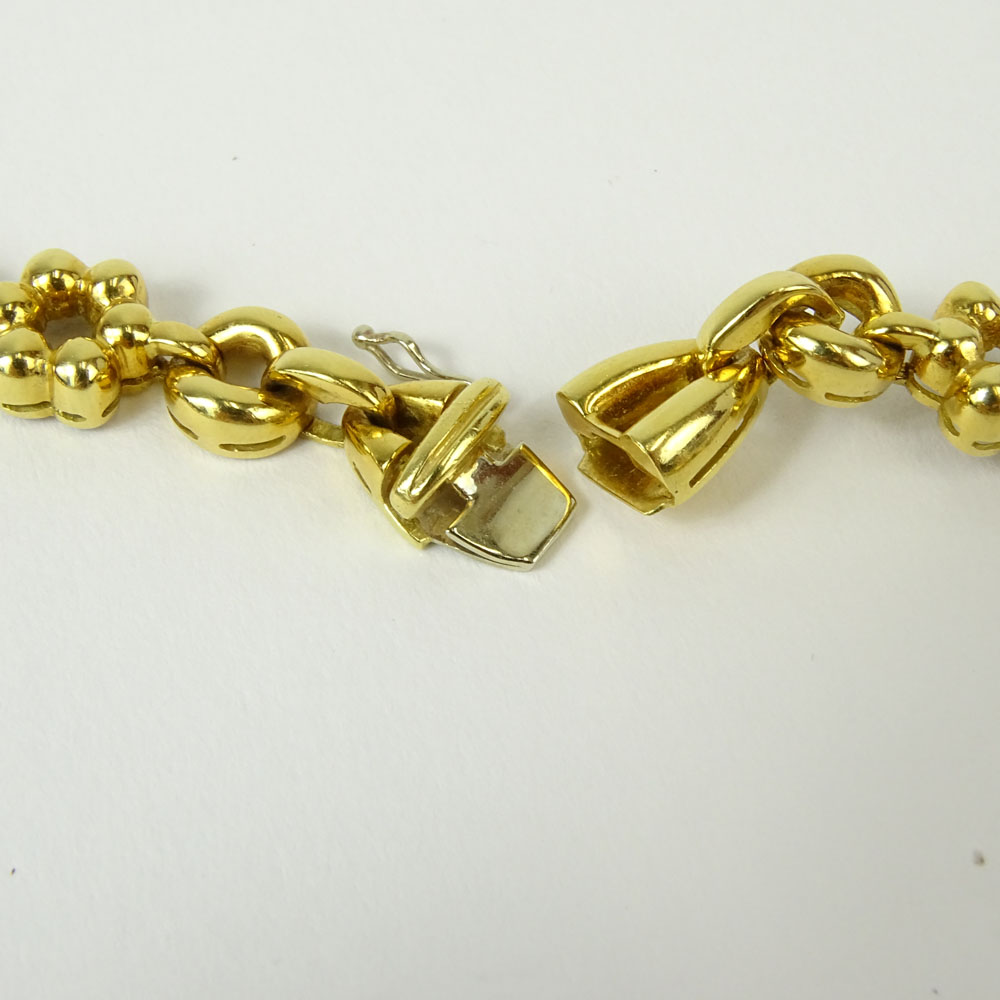 Vintage Italian 18 Karat Yellow Gold and approx. 3.5 Carat Round Cut Diamond Necklace. Signed 750, - Image 4 of 5