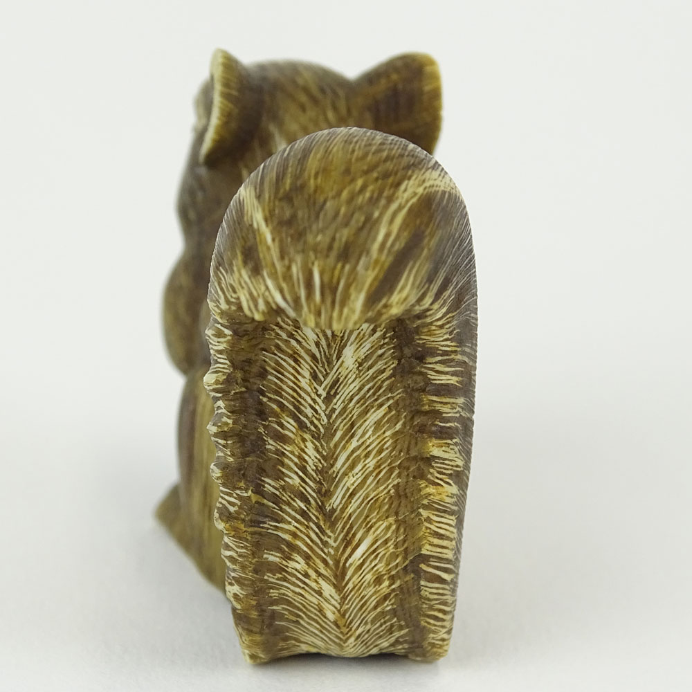 19th Century Japanese Carved Netsuke Depicting a Squirrel. Signed with artist's signature Gyoku - Image 4 of 8