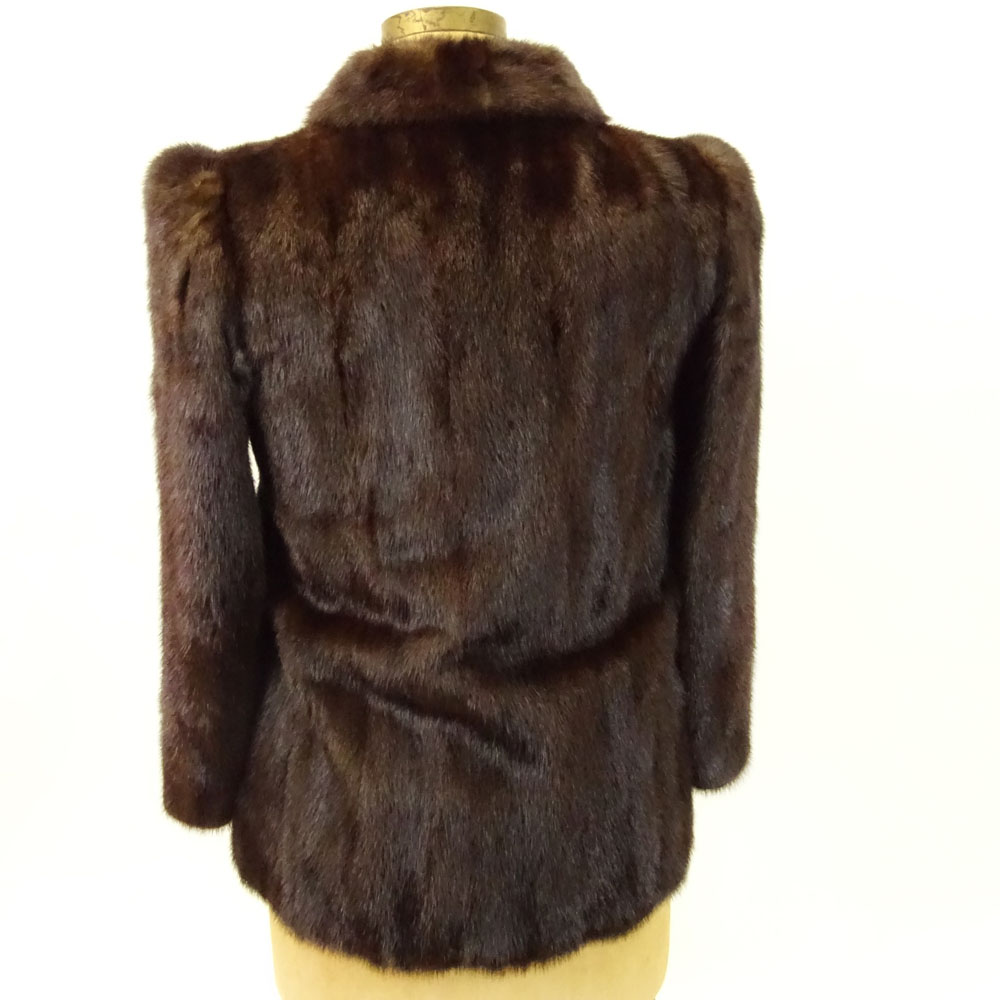 Dark Brown Mink Jacket. Fully lined. No label. Very good condition. Size 12. Length 28". Shipping $ - Image 2 of 4