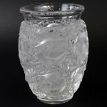 Lalique Crystal "Bagatelle" Vase. Signed. Minor surface scratches to base, small flake to rim