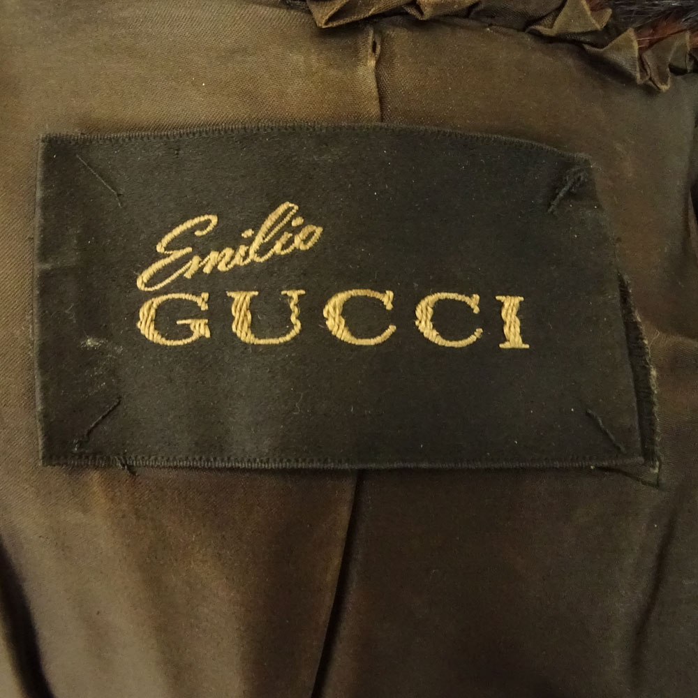 Emilio Gucci Full Length Natural Ranch Mink Coat. Fully Lined, Labeled. Wear to collar and cuffs but - Image 3 of 5