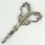 Antique Sterling Silver Grape Shears. Signed. Measures 6-3/4" and weighs approx. 2.37 Troy Ounces.