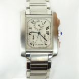 Men's Cartier Stainless Steel Tank Francaise Watch with Quartz Movement. Case measures 37 x 28mm.