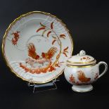 36 Piece Set of Ginori "Galli Rossi" Porcelain Pots De Crme Cups and Saucers. Signed appropriately.