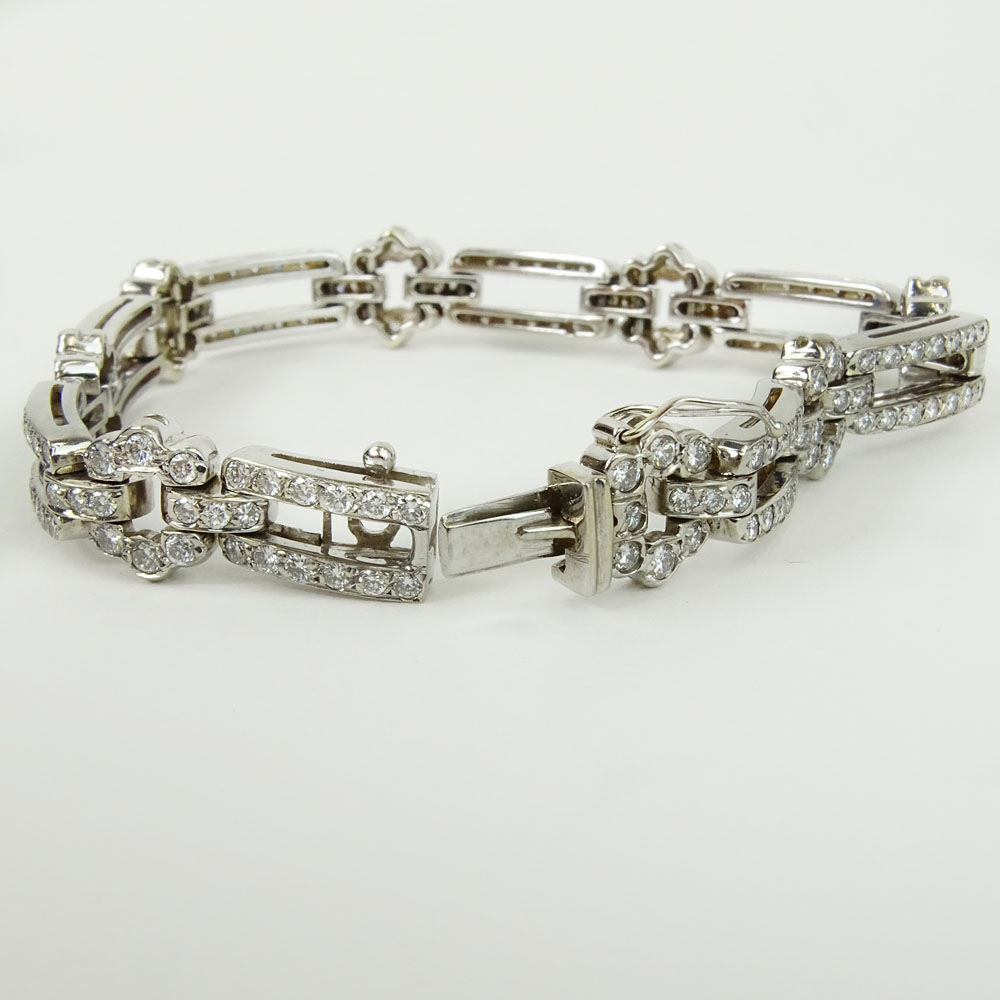Lady's Approx. 4.0 Carat Round Cut Diamond and 18 Karat White Gold Bracelet. Diamonds F-G color, - Image 3 of 5