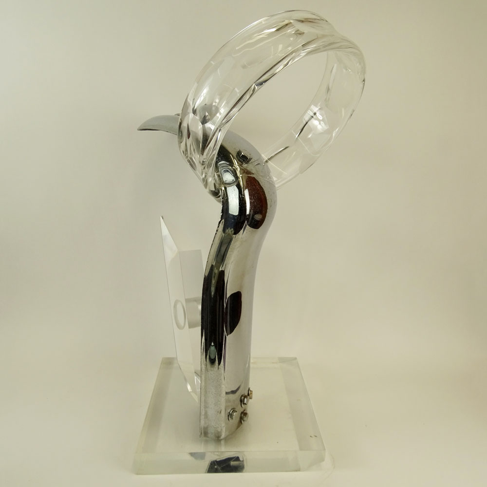 Rona Cutler Mid-Century Modern Lucite and Chrome Sculpture. Signed. Light wear, display scratches on - Image 5 of 9