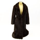 Vintage Black Mink Full Length Swing Coat. Lined. No label. Very good condition. Size small, 45"