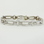 Lady's Approx. 4.0 Carat Round Cut Diamond and 18 Karat White Gold Bracelet. Diamonds F-G color,