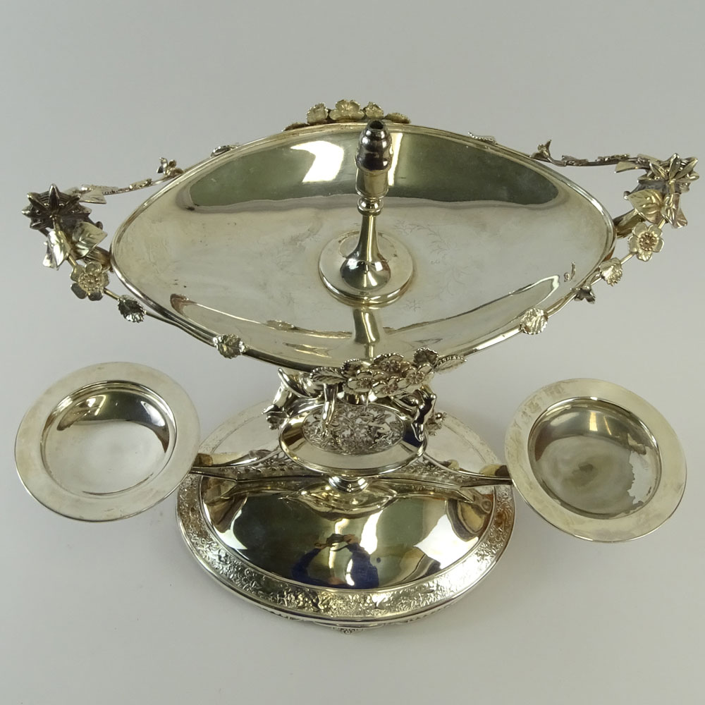 Meridan Britannia Company, 19/20th Century American Aesthetic Movement Silver Plate Epergne. Signed. - Image 3 of 9