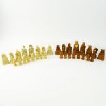 Vintage Japanese Carved Ivory Chess Set. 32 Pieces, no board. Unsigned. Yellowed or Good