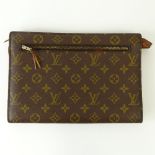 Vintage Louis Vuitton Made in France Monogram Canvas Small Portfolio. Signed. Surface wear from