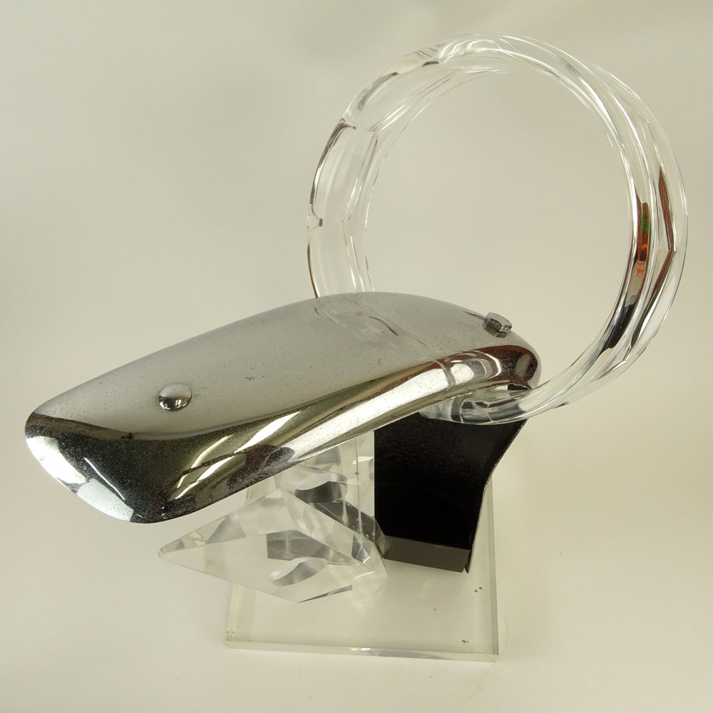 Rona Cutler Mid-Century Modern Lucite and Chrome Sculpture. Signed. Light wear, display scratches on - Image 3 of 9