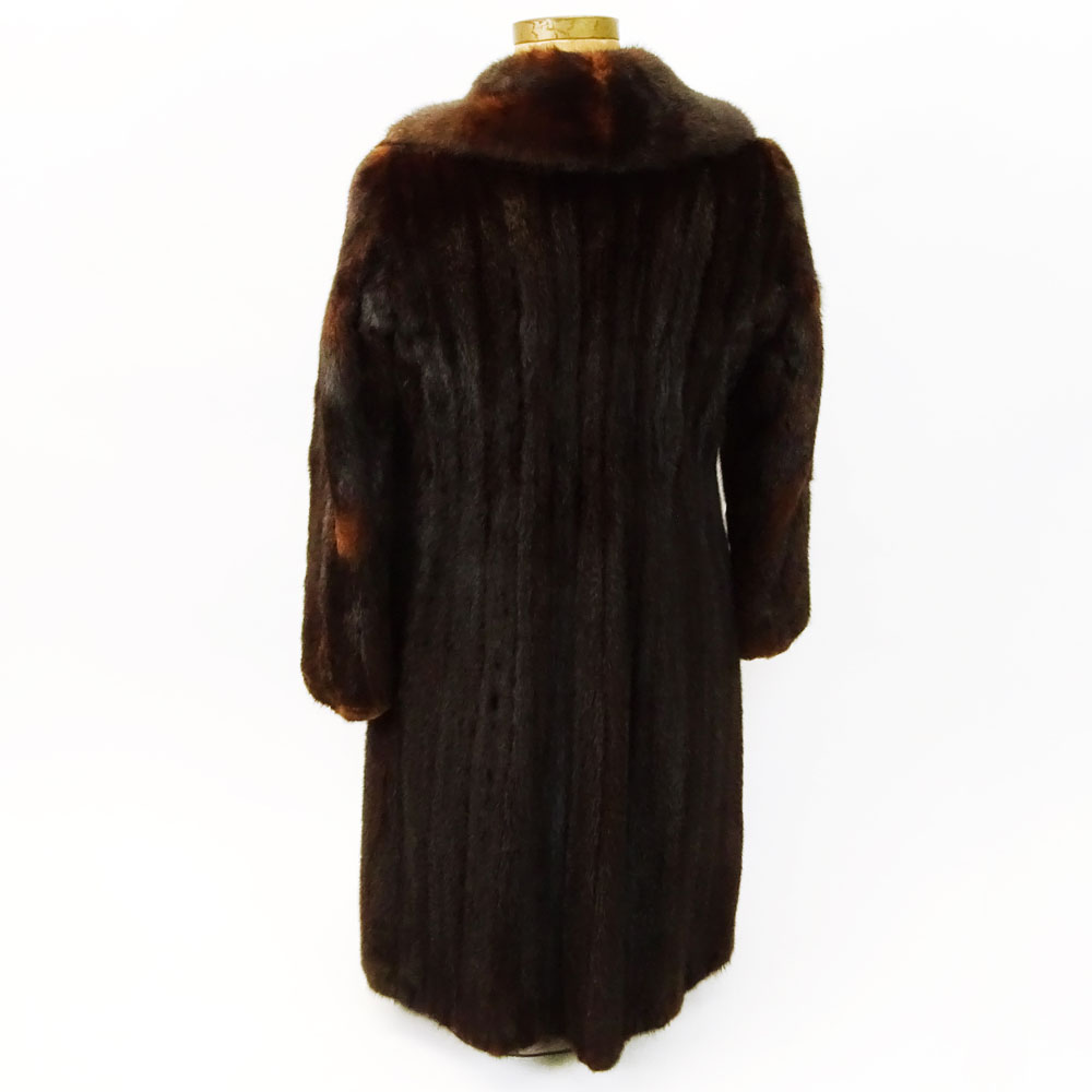 Emilio Gucci Full Length Natural Ranch Mink Coat. Fully Lined, Labeled. Wear to collar and cuffs but - Image 2 of 5