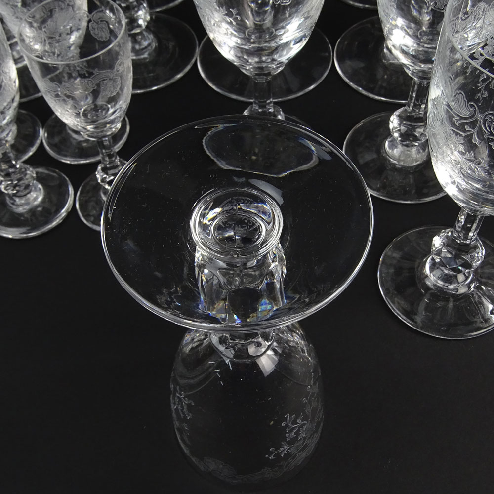 Thirty (30) Pieces St Louis "Cleo" Crystal Stemware. Includes Six (6) each: Goblets, 6-1/4"; wine - Image 6 of 7