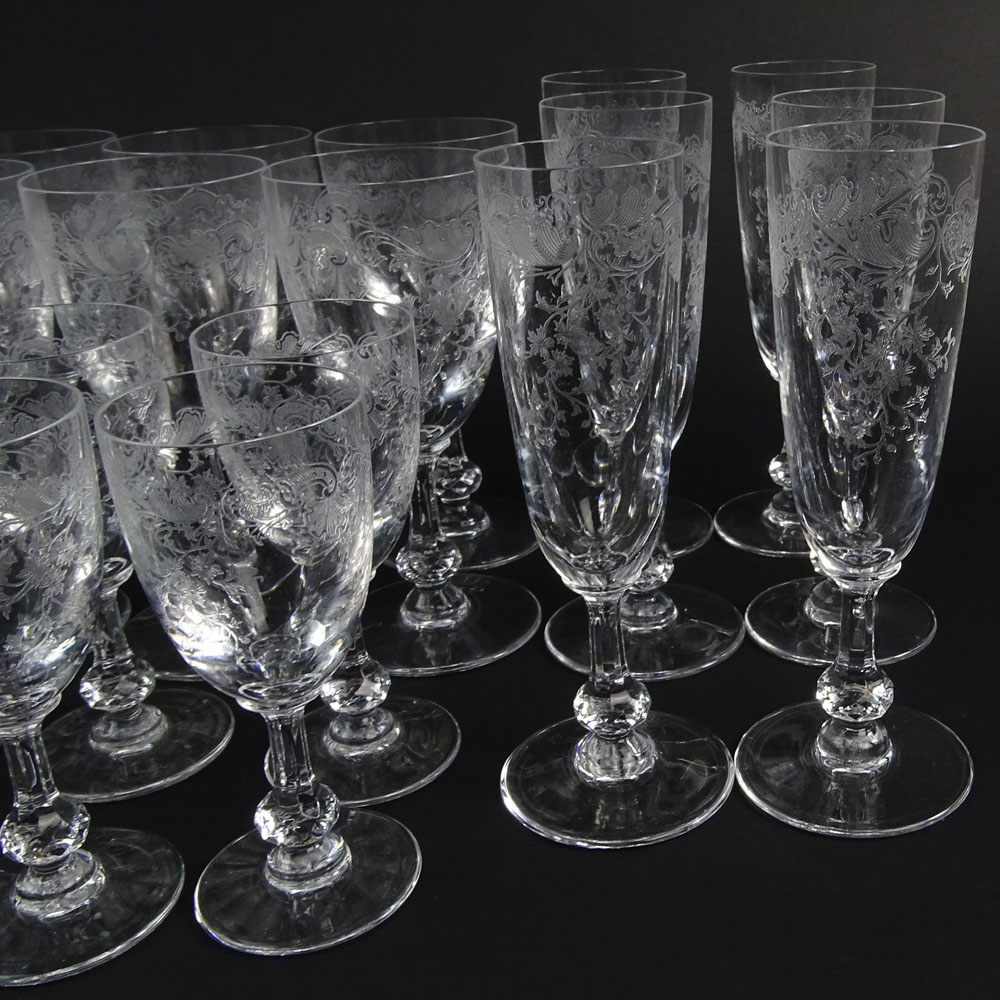 Thirty (30) Pieces St Louis "Cleo" Crystal Stemware. Includes Six (6) each: Goblets, 6-1/4"; wine - Image 5 of 7