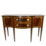 Mid 20th Century Inlaid Mahogany Sheraton Style Sideboard. Signed Councill. Surface scratches and