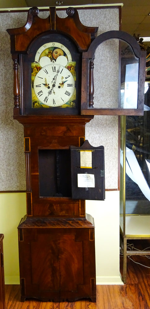 Circa 1820 Scottish Mahogany Tall Case Clock With Painted Moon Phase Dial. Unsigned. Missing - Image 3 of 6