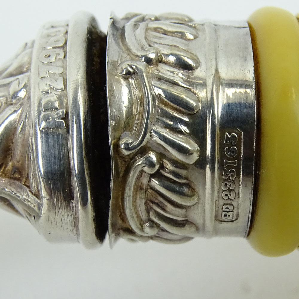 19th Century Victorian Sheffield Sterling Silver Crumber With Carved Ivory Handle. In fitted - Image 6 of 7