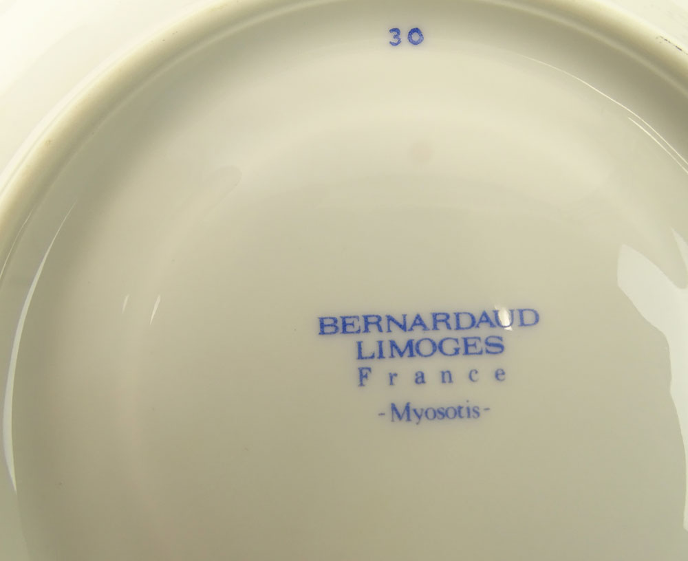 Sixty Eight (68) pieces Bernaduad Limoges  Porcelain Dinner Set. "Myosotis" Includes 12 each - Image 3 of 5