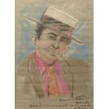 Humberto Oramas, Mexican (1948-2005) Pastel on Paper "Portrait". Signed and Dated 1972 Paris,