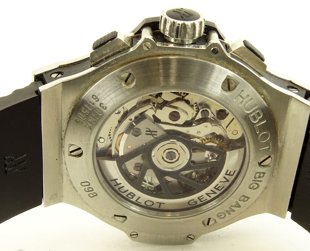 Men's Circa 2005 Hublot Stainless Steel Big Bang Chronograph with Rubber Strap and Deployment - Image 7 of 8