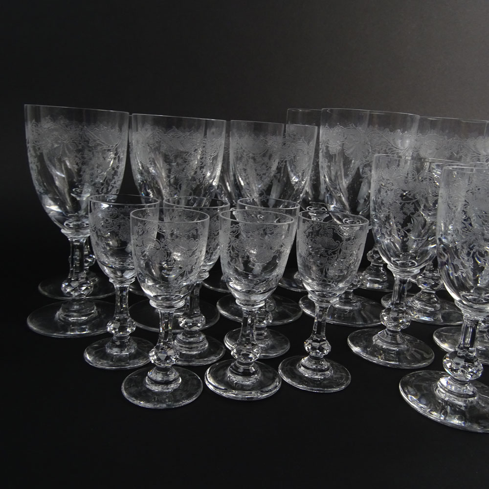 Thirty (30) Pieces St Louis "Cleo" Crystal Stemware. Includes Six (6) each: Goblets, 6-1/4"; wine - Image 3 of 7