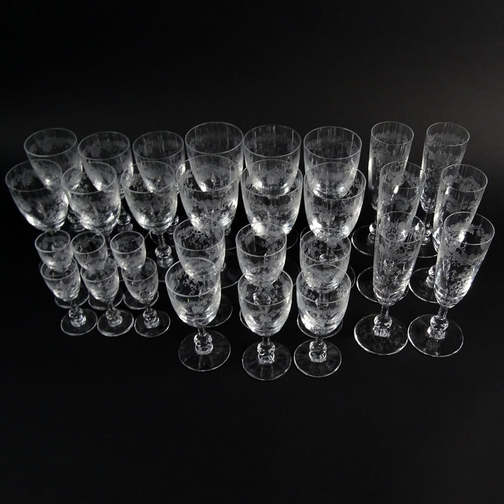 Thirty (30) Pieces St Louis "Cleo" Crystal Stemware. Includes Six (6) each: Goblets, 6-1/4"; wine - Image 2 of 7