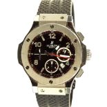 Men's Circa 2005 Hublot Stainless Steel Big Bang Chronograph with Rubber Strap and Deployment