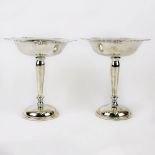 Pair of Vintage Sterling Silver Compotes. Signed sterling. Good condition. Measure 6-3/4 inches tall