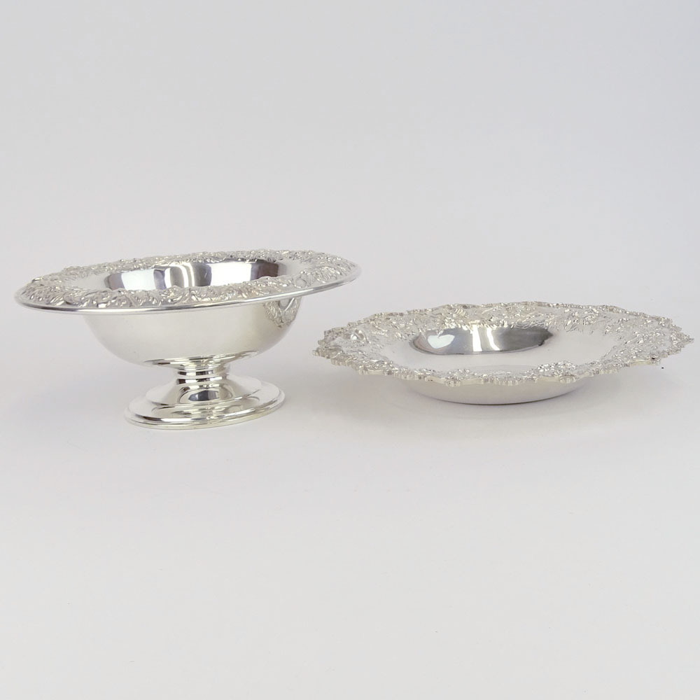 Two (2) Pieces Vintage S. Kirk & Son Sterling Silver Bowls. Includes a repousse footed bowl and a