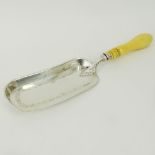 19th Century Victorian Sheffield Sterling Silver Crumber With Carved Ivory Handle. In fitted