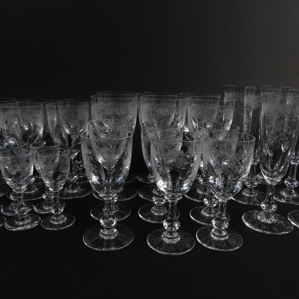 Thirty (30) Pieces St Louis "Cleo" Crystal Stemware. Includes Six (6) each: Goblets, 6-1/4"; wine - Image 4 of 7