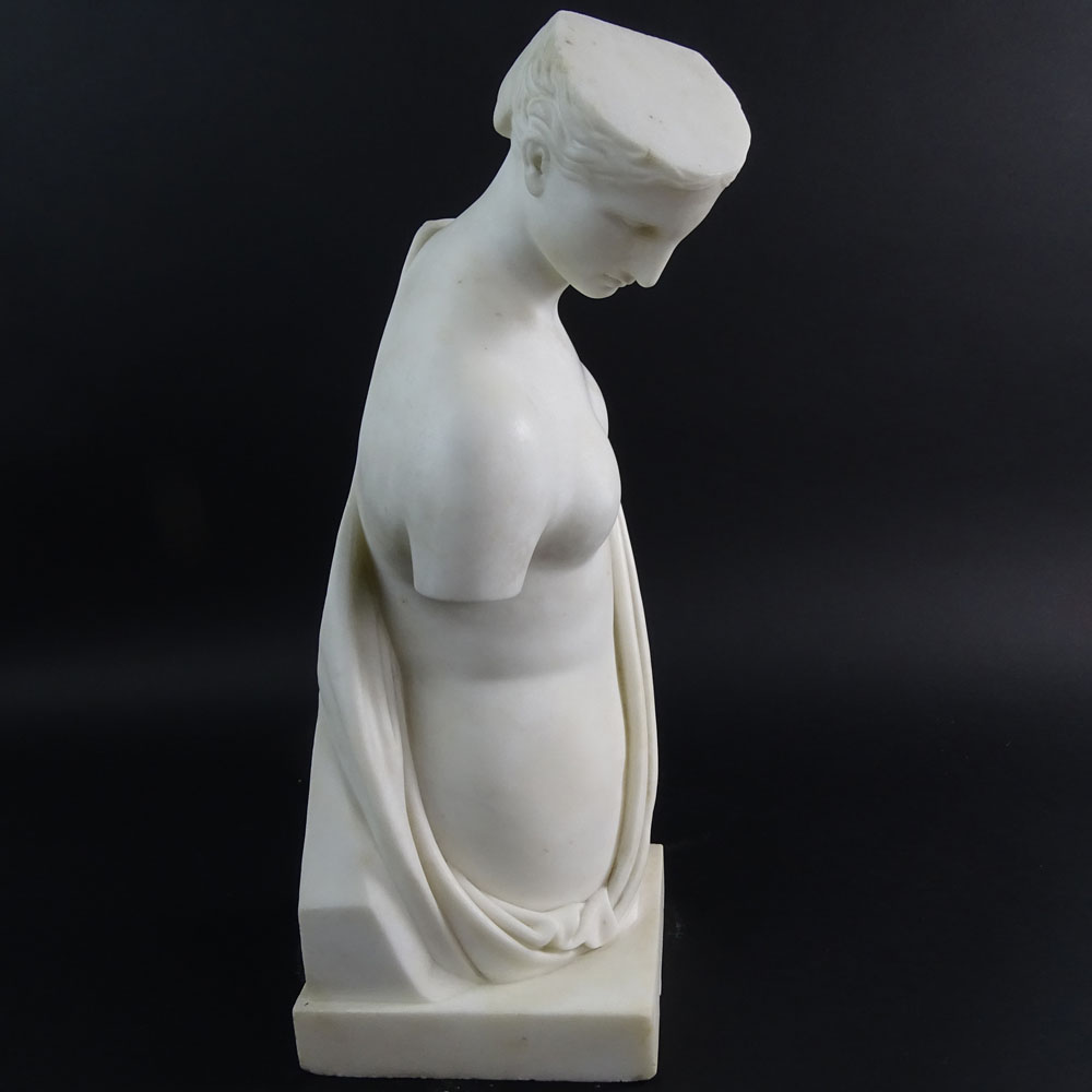 Mid 20th Century Carved Marble Classical Figure. Unsigned. Minor losses at base. Small repair - Image 2 of 7