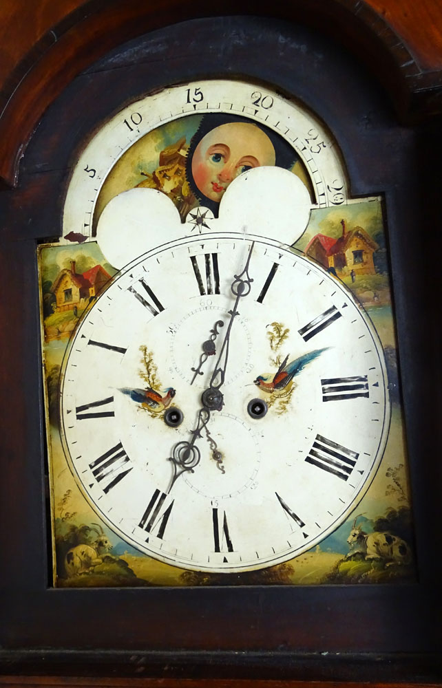 Circa 1820 Scottish Mahogany Tall Case Clock With Painted Moon Phase Dial. Unsigned. Missing - Image 2 of 6