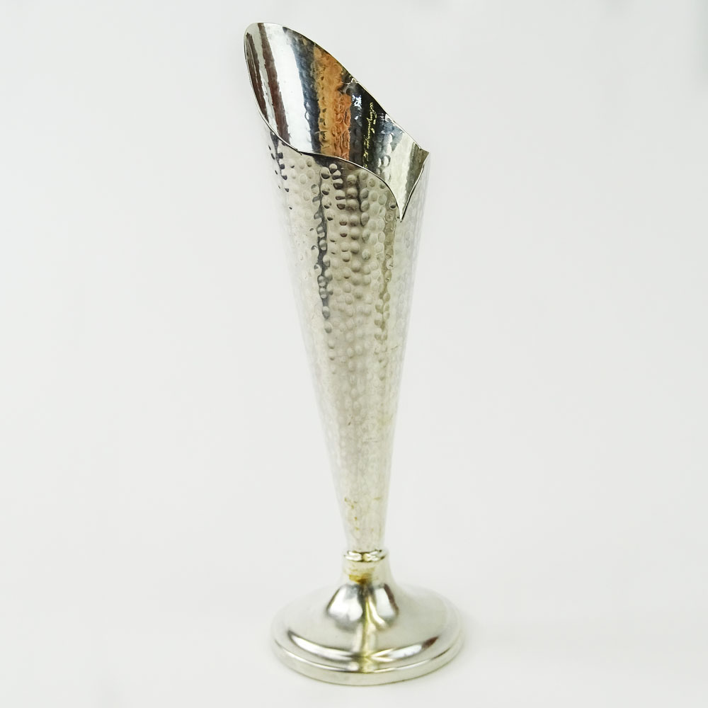 Two (2) Sterling Silver Table Items. A Bud Vase Hand Hammered, signed AM 900 in a figural Boot 6" - Image 7 of 10