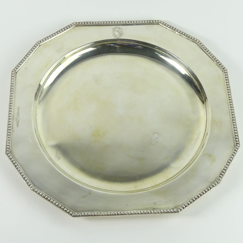 Antique German 800 Silver Tray. Signed 800, German Hallmarks. Shallow ding, light surface scratches.