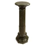 20th Century Carved Granite Pedestal. Unsigned. Surface wear and losses. Measures 41-1/2" H x 14"